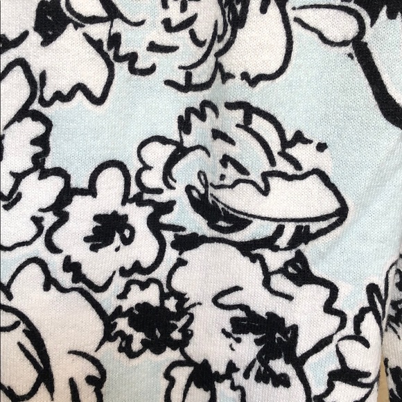LOFT xxsp blue, black and white floral cardigan - Picture 4 of 5